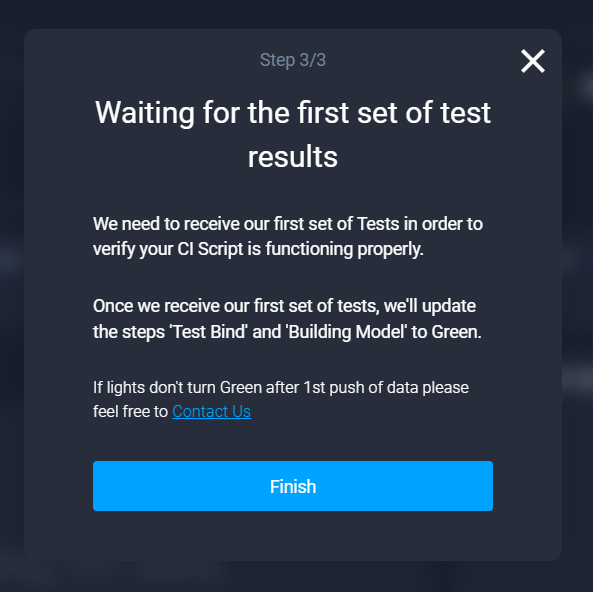 create project finish