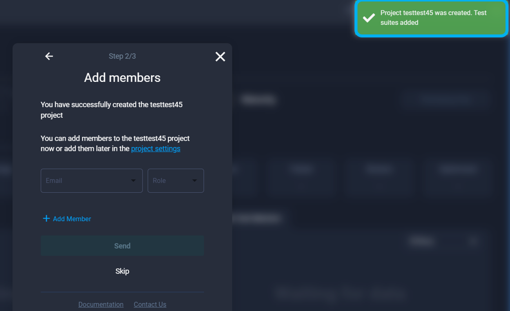 create project success