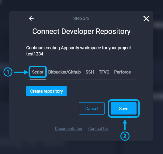 appsurify repository connection options